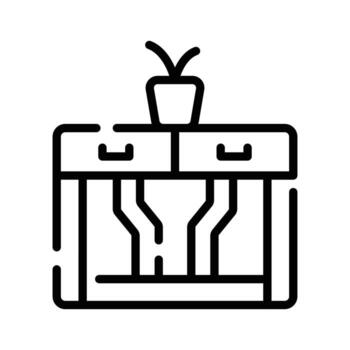 A visually engaging outline icon of console table vector