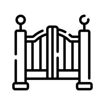 A secure linear icon of modern house gate vector