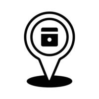 Handy glyph icon of marked laundry location pin vector