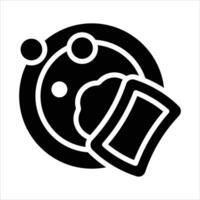 Handy glyph icon of stacked dishwashing dishes. vector