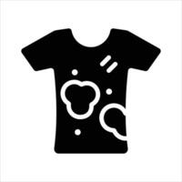 Handy glyph icon of dirty stained shirt. vector