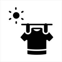 Sleek glyph icon of flapping hanging shirt. vector