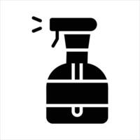 Modern glyph icon of spray bottle cleanser. vector