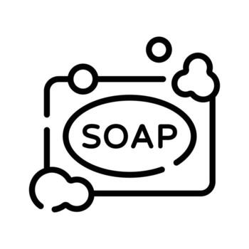 Easy to use linear icon of cleaning soap bar vector