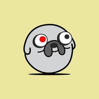 Cute but Creepy Pug Face vector