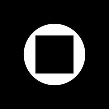 Minimalist Stop Button Icon in Black and White vector