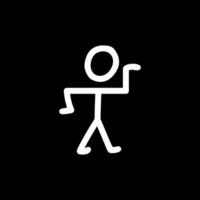 Stick Figure Icon. Relaxed Person Pose in Minimal Style vector