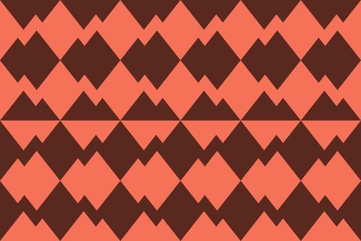 A brown and orange pattern with triangles vector