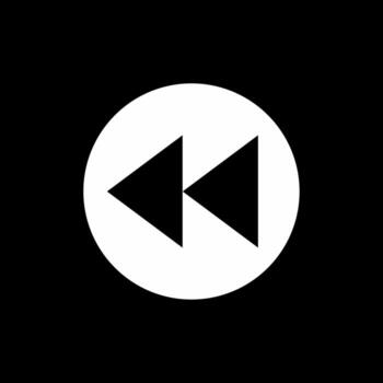 a white arrow pointing in a circle on a black background vector
