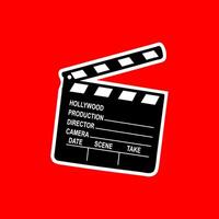 Film Clapperboard Illustration on Red Background vector