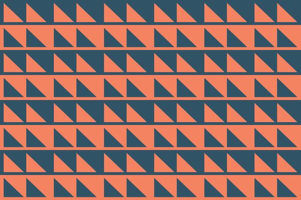 A pattern with triangles on an orange and blue background