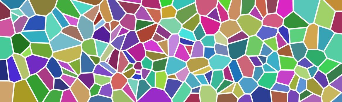 vistoso mosaico modelo con irregular geométrico formas, creando un vibrante manchado vaso efecto en varios brillante matices vector