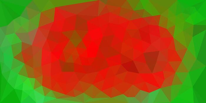 resumen bajo escuela politécnica Arte parecido a un sandía con un rojo centrar y verde bordes, formado por triangular geométrico patrones. vector
