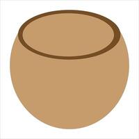 Classic terracotta earthen pot design, symbol of rural utility and tradition. vector