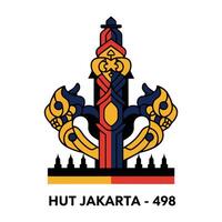 Colorful, Ornate Emblem of HUT Jakarta - 498 vector