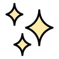 Shine icon flat line style illustration representing polished surfaces and cleanliness, suitable for cleaning services, product promotions, and maintenance projects vector