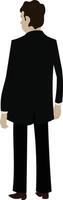 Cartoon Businessman Back View. Professional Male Character in Suit for Animation, Explainer Videos, Office Cartoon Scenes, Business Character Pack Illustration vector