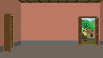 Open door with landscape view vector