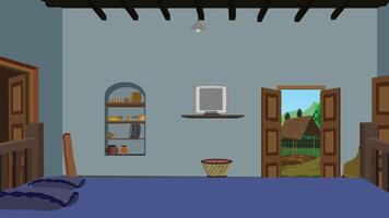 Interior view of a cozy bedroom vector