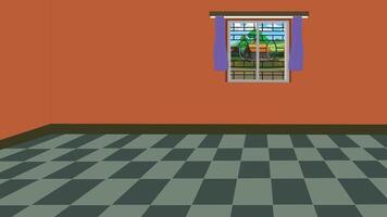 Interior view of a room with window vector