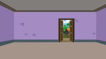 Interior view of empty room with door vector