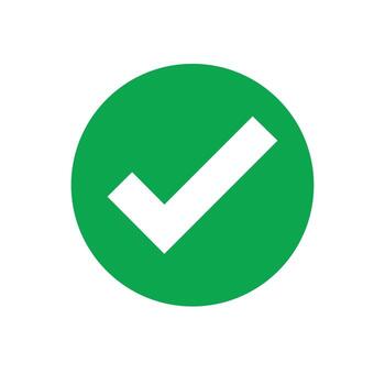 Green Check Mark A crisp green check mark set against a clean background, symbolizing approval and validation vector