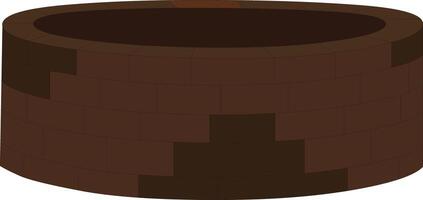 A brown brick well illutration. Ancient Indian well design for cartoon animation vector