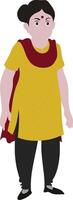 Indian Woman Cartoon Character. Traditional Bangladeshi Female in Salwar Kameez for Animation, Cultural Projects, Explainer Videos, Mascot Design, Storytelling, and Educational Illustrations vector