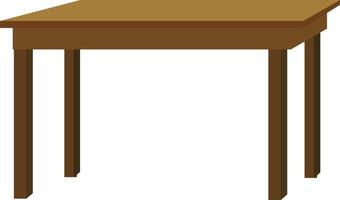 A table with a wooden top and legs. Classic Table for cartoon vector