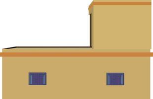 side view of rural style building for real estate, elevation, or construction architectural design use vector