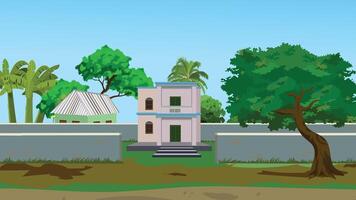 Rural house with trees and greenery vector