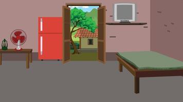 Cozy room with a view vector