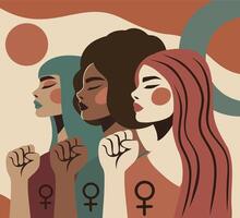 Diverse women in unity for empowerment vector
