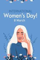 Woman celebrating International Women's Day vector