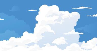 White clouds on a blue sky background, summer sky background vector