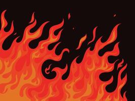 Burning fire on a dark background, flame vector
