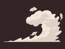 Cartoon Smoke Cloud, Fog Flow or Smokey Steam vector