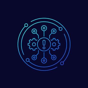 system error icon, linear design vector