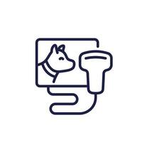 ultrasound for dogs line icon on white vector