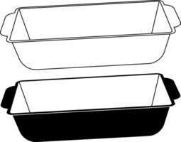 outline silhouette bread pan icon set vector