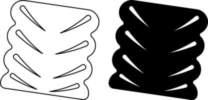 top view Fougasse bread icon set vector