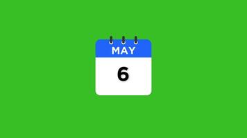 May Calendar Icon, Date counting calendar Animation isolated on Green background video