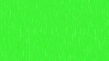 Realistic Heavy rain falling effect and splash animation isolated on green background video