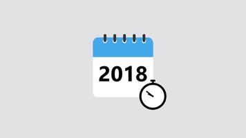 2015 to 2025 calendar page with clock icon animation isolated on Gray background video
