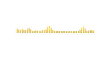 Yellow block sound waveform animation isolated on white background video