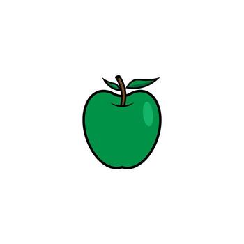 green apple flat design icon isolated with stroke line for web icon graphic resources eps 10 vector