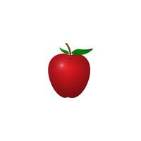red apple icon 3d mock up flat design with white background simple creative concept web icon eps 10 vector