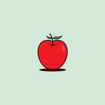 red apple flat design with stroke line icon simple creative concept web icon eps 10 vector