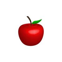 red apple icon 3d flat design with white background simple creative concept web icon eps 10 vector