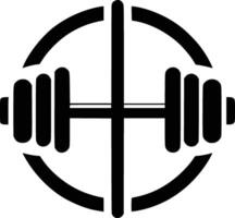 Simple and Strong Dumbbell Fitness Icon Symbol Representing Health vector